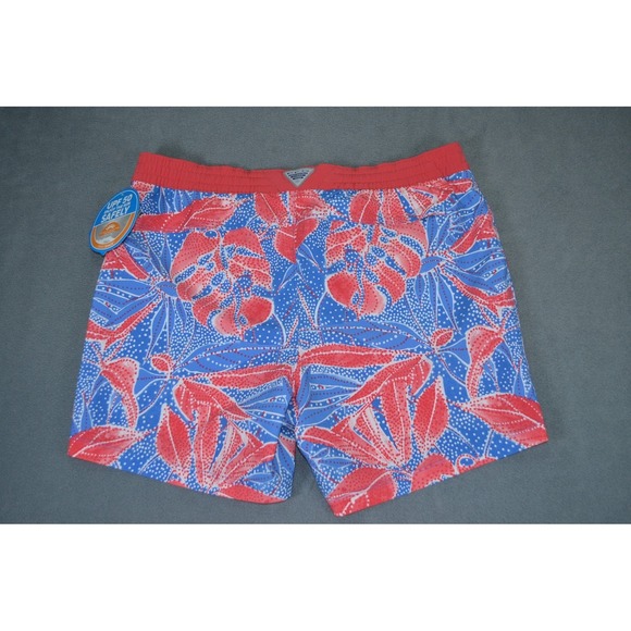Columbia PFG Shorts Women's M Tidal 5" Inseam Fishing Blue Red Pull On New $45 - Picture 7 of 10